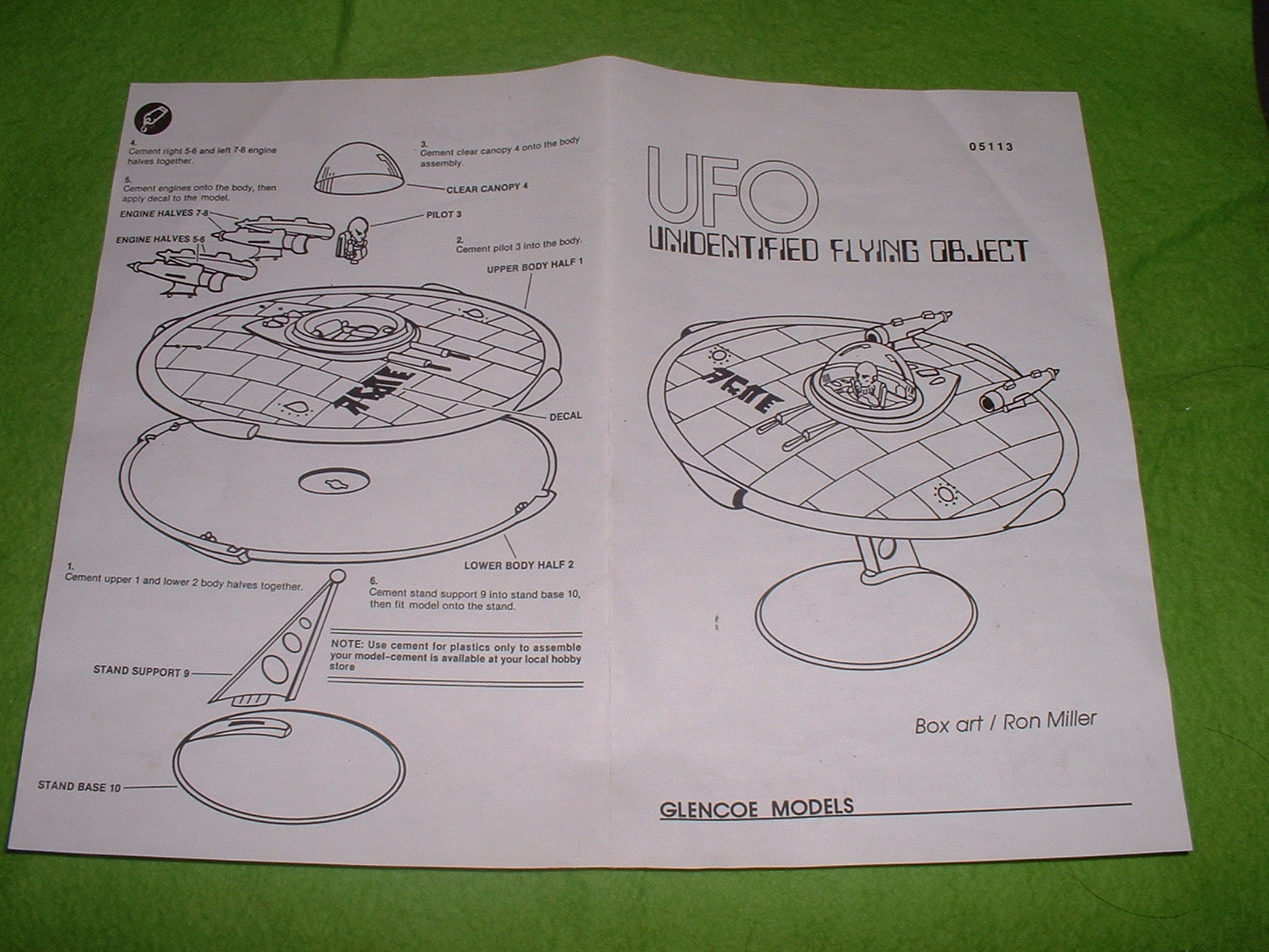 1997年ごろ再販 グレンコモデル「UFO」組立説明図その1.JPG